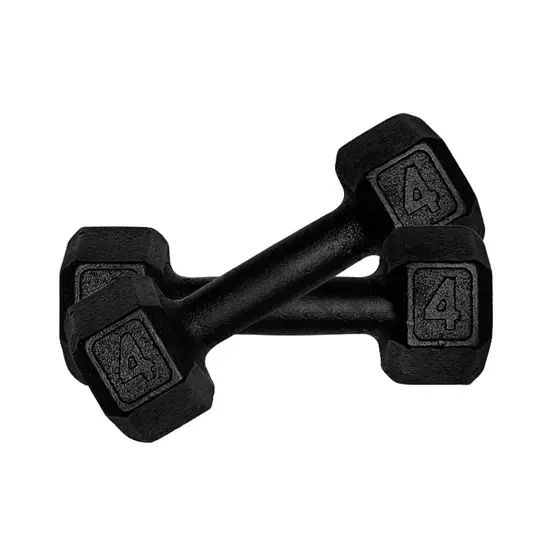 Par Halter Sextavado Pintado 4kg Academia Treino Ferro