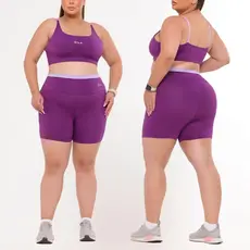Conjunto De Short Suplex Top Academia Plus Size Fitness zero transparência moda feminino confortável