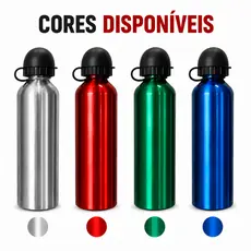 Garrafa de alumínio, Squeeze de Alumínio tampa bolinha/ Tampa Mosquetão Garrafa para sublimação-Academia-Fitness-500 ml