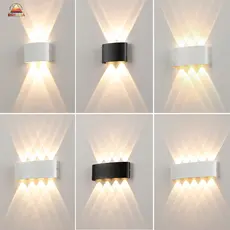 Arandela LED Meia Lua de Parede Luminária Fachos 4w 6w 8w 10w Branco Ou Preta Branco Quente Bivolt