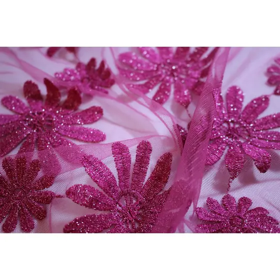 Tecido Tule Bordado I 100% Poliéster Filó Ideal para Moda Festa 15 Anos, Vestidos, Saias, Fantasias, Detalhes, Decoração