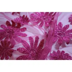 Tecido Tule Bordado I 100% Poliéster Filó Ideal para Moda Festa 15 Anos, Vestidos, Saias, Fantasias, Detalhes, Decoração