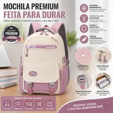 Mochila Feminino Faculdade Trabalho Escola Impermeavel Reforçada Notbook 6010