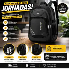 Mochila Masculina Impermeável Grande Reforçada para Notebook Escolar Faculdade Trabalho Viagem