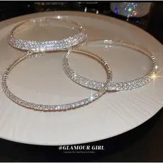 Colar Gargantilha com Strass Dourada/Prata – Feminina Luxo para Casamento e Festa