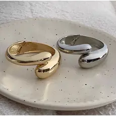 Conjunto Feminino Dourado ou Prata – Brincos, Anel e Bracelete Gota Médio, Bijuterias de Luxo