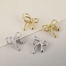 KIT Brinco de Nó Minimalista Dourado/Prateado - Design Geométrico Elegante para o Dia a Dia