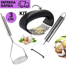 3 ou 1 Un Amassador de Alho Amassador de Batata e Descascador de Legumes para Cozinha e Restaurantes