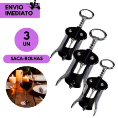 Kits 3 ou 1 Saca Rolhas com Abridor de Garrafa 2 em 1 Abridor de Bebidas em Aço Resistente