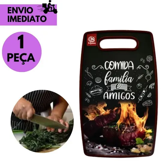 Tábua de Corte Plástica Resistente Cozinha Carnes Legumes Alimentos – Uso Doméstico