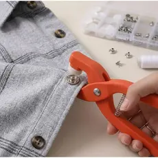 Alicate Aplicador De Botão Camiseta Calça com 160 Botões de Pressão de Metal, Kit Completo
