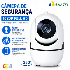 Babá Eletrônica Câmera de Segurança WiFi 360° Full HD 1080p Visão Noturna e Rastreamento Automático P04