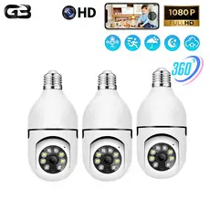 KIT Câmera De Segurança WIFI Lâmpada Sem Fio full HD IP 360°Com Microfone 8177