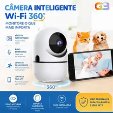 Babá Eletrônica Câmera 4K Visão Noturna Infravermelho Wi-Fi 1080p Pet Giratória Microfone P04