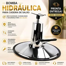 Base Hidráulica Redonda Profissional Reforçada para Cadeira de Salão e Barbearia Alta Resistência