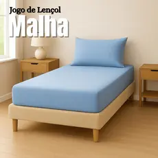 Kit Jogo de Lençol Malha 100% Algodão Fronhas Solteiro Casal Queen King Varias Cores Oferta Premium