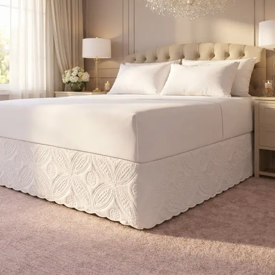 Saia Box Marie Microfibra Padrão Casal Queen King Cama Box Decoração Elegante Quarto Sofisticado
