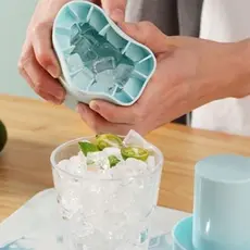 Forma de Gelo Cubo Silicone Alimentício Sem BPA - Fácil Desmoldagem, Caixote + Brinquedo Anti-Stress