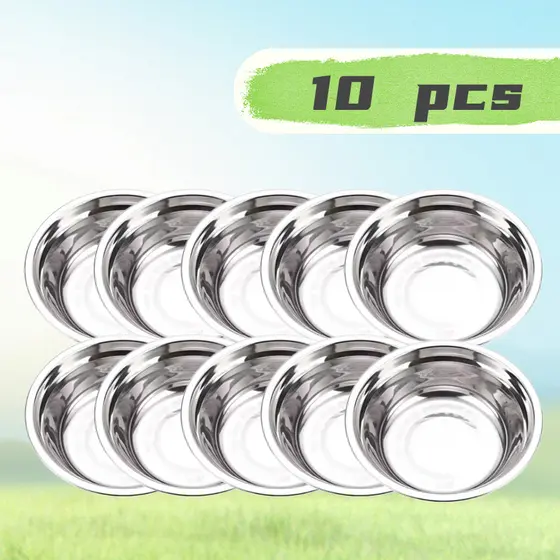 Kit 5 Tigelas de Aço Inox 20cm - Multiuso para Saladas, Cozinha Profissional e Gourmet