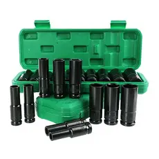 Jogo de Soquetes de Impacto Longo 1/2 10 Peças 8 A 24mm