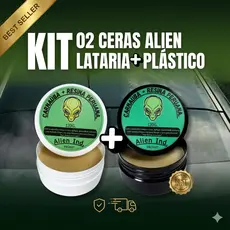 Kit 02 Ceras Alien Ind Carnaúba Automotiva Lataria e Plástico - Brilho Revitalização Proteção UV