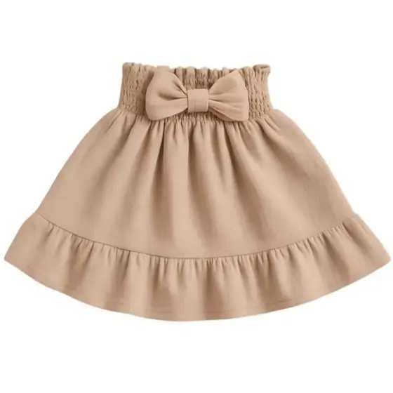 Saia Para Bebe Lisa Basica Casual Com Laço Tamanhos RN ao 10 Varias Cores