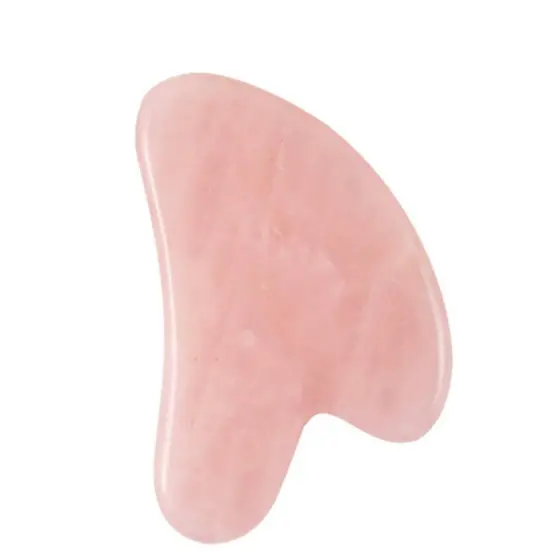 Massageador guasha, Romacci Guasha de pedra de quartzo rosa natural facial rosto pescoço massageador corpo gua sha