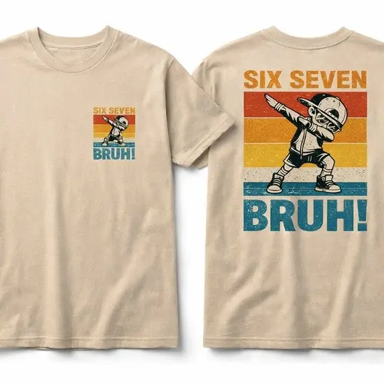 Camiseta Six Seven Algodão Streetwear Adulto Infantil Blusa Masculina e Feminina