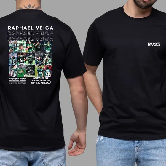Camiseta Raphael Veiga Verdão Jogador Futebol Goat Lenda Camisa 100% Algodão Fio 30.1 Envio Imediato