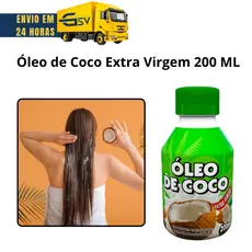 Óleo De Coco Extra Virgem 200 ML - Oleo de coco extra virgem puro 200 ml