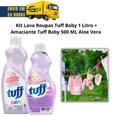 Kit Lava Roupas Tuff Baby Aloe Vera 1L + Amaciante Tuff Baby Aloe Vera 500 ML