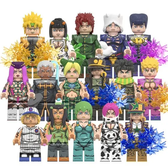 Jojo Anime Maravilhoso Aventura Kujo Jotaro Joseph Joestar Dio Brando Higashikata Josuke Bloco De Construção Figura Brin