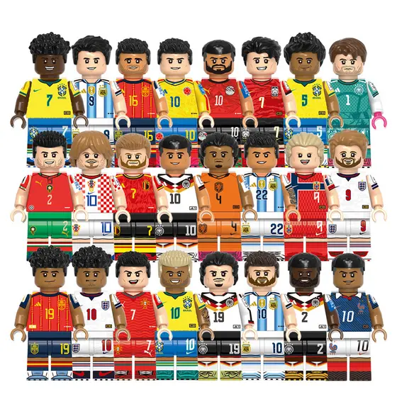 Copa Do Mundo FIFA Mo Salah Messi Yamal Martinez Alvarez Rodri Bellingham Haaland Bloco De Construção Brinquedos