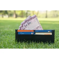 Carteira Masculina Porta Cédulas + Chaveiro Verde Oliva Slim Couro Minimalista Pequena Resistente
