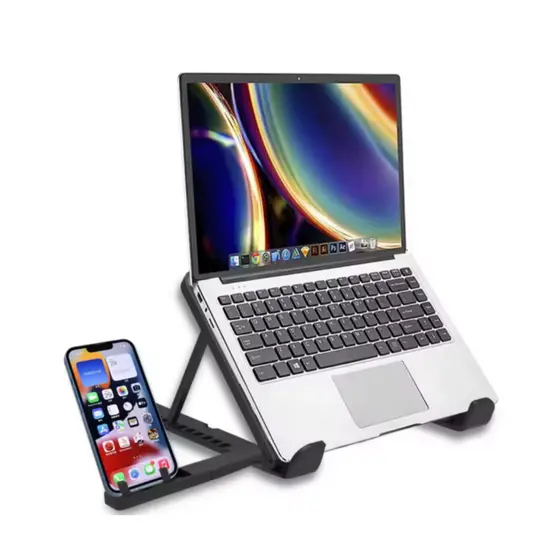 Suporte Notebook Laptop Tablet  Macbook celular Base Regulável Premium Home Office Plástico Ergonômico apoio dobrável