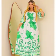 Vestido Ciganinha Longo Azul e Branco – Moda Praia e Verão Feminina