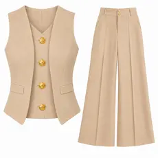 Conjunto Calça + Colete PREMIUM Cintura Alta Com Bolso Funcinal  PROMOÇÃO Alfaiataria Tamanhos M G y GG Envio hoje mesmo