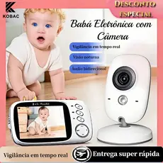 Baba Eletrônica Com Monitor Visão Noturna, Câmera c/ Audio Sensor de Temperatura VB603