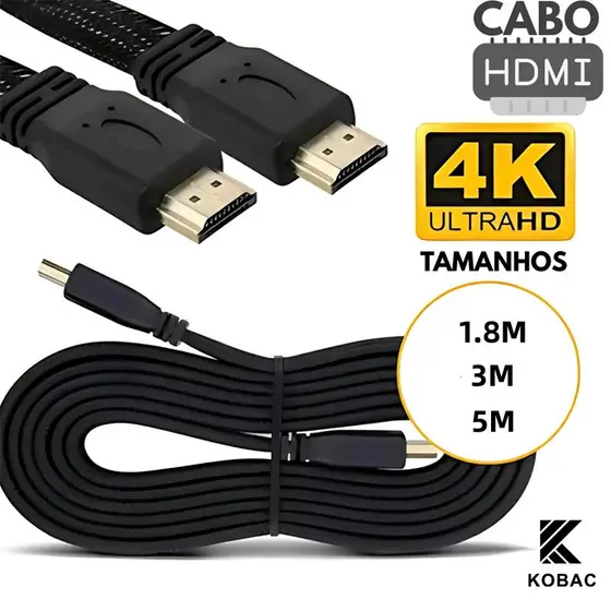 HDTV Ultra Hd 3d 4k Alta Resolução 1080p Tv 2/3/5m Envio imediato Hdmi