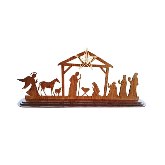 Presépio Natalino em MDF 3mm – Corte a Laser com Base Decorativa