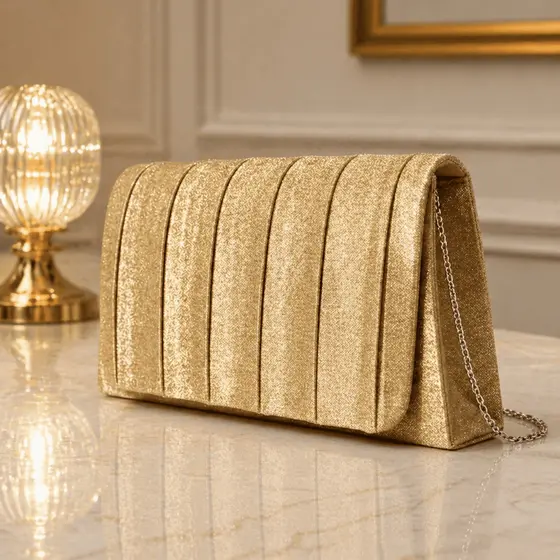 Bolsa Carteira Clutch Acetinada Casamento Festa Formatura Luxo Corrente Prata Elegante Pequena Chique Brilho