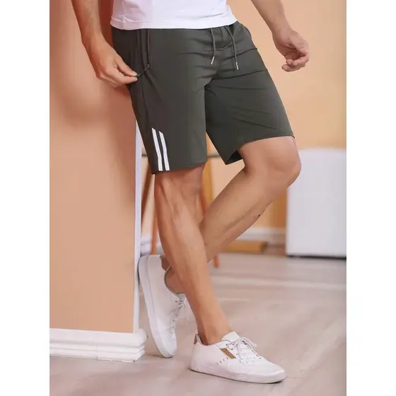 short bermuda masculina academia short Tecido de seda gelada short gelada absorção de suor e secagem rápida