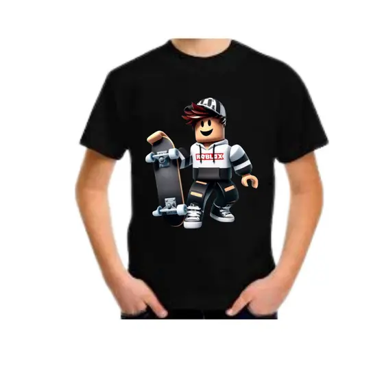 Camiseta Infantil Skate Roblox – Algodão Premium | Menino 2 a 16 Anos | Estampa Gamer Envio Rapido