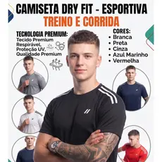 Camiseta Dry Fit Proteção UV Treino Academia Corrida Esportiva Leve Não Retém Suor