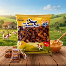 Chup Sabor Doce de Leite 15g C 50 Unidades 750g Biba