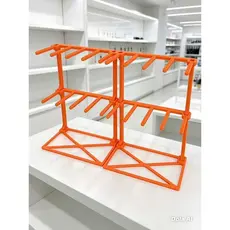 Expositor de Mesa 2 Andares para Chaveiros | 113 Ganchos Organizador para Loja 29x20cm