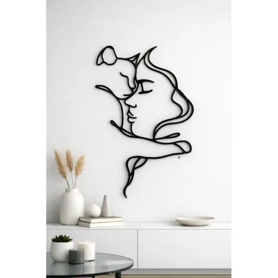 Escultura Face Minimalista para Decoração Arte de Parede 3D