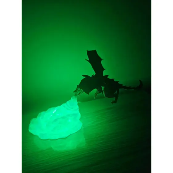 Dragão Abajur De Mesa Led Colorido Compacta 15 Cm Preto