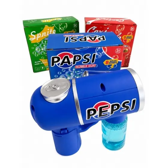 Pistola Infantil de Bolhas de Sabão Elétrica Automática com Luz LED Brinquedo Divertido para Crianças