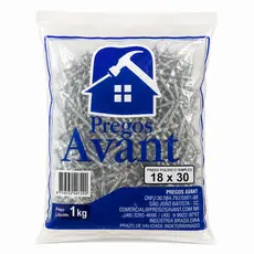 Pregos Avant 18x30 1kg Prego Polido com Cabeça Simples para Madeira e Construção
